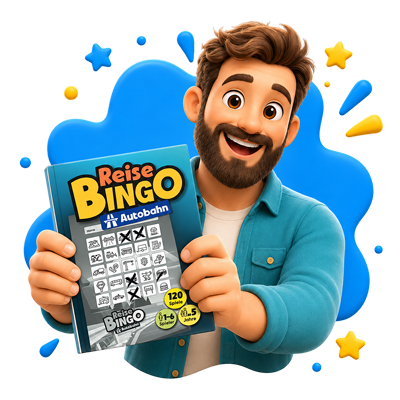 Papa präsentiert ReiseBingo Autobahn Buch