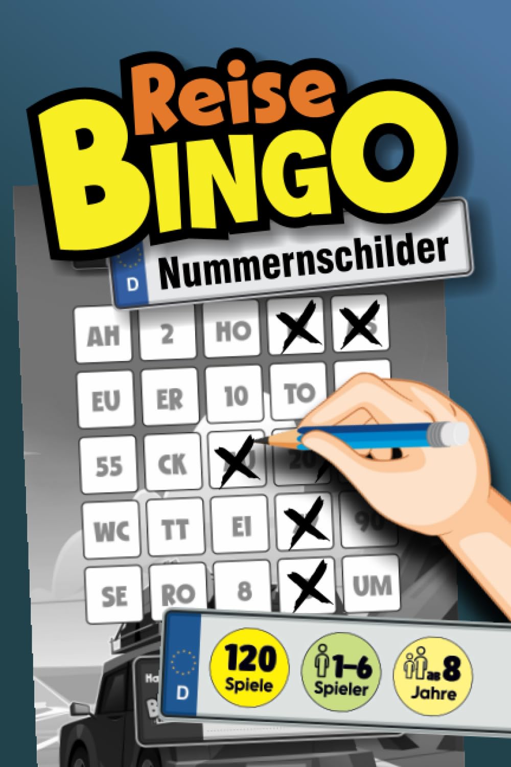 ReiseBingo Nummernschilder Buchcover für Kinder